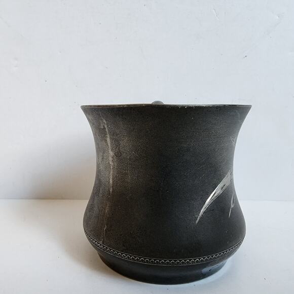 The Van Bergh Silverplate Co Mug Cup Cattails Quadruple Plate Made in USA Vtg - Picture 4 of 8